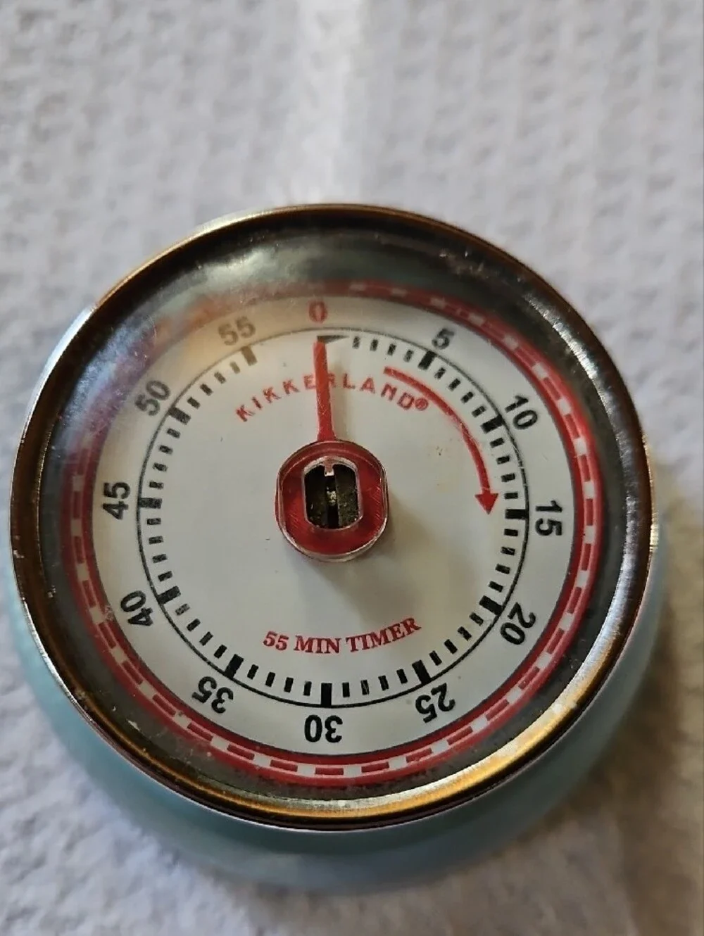 Kikkerland Light Blue Retro 55-Min Mechanical Timer